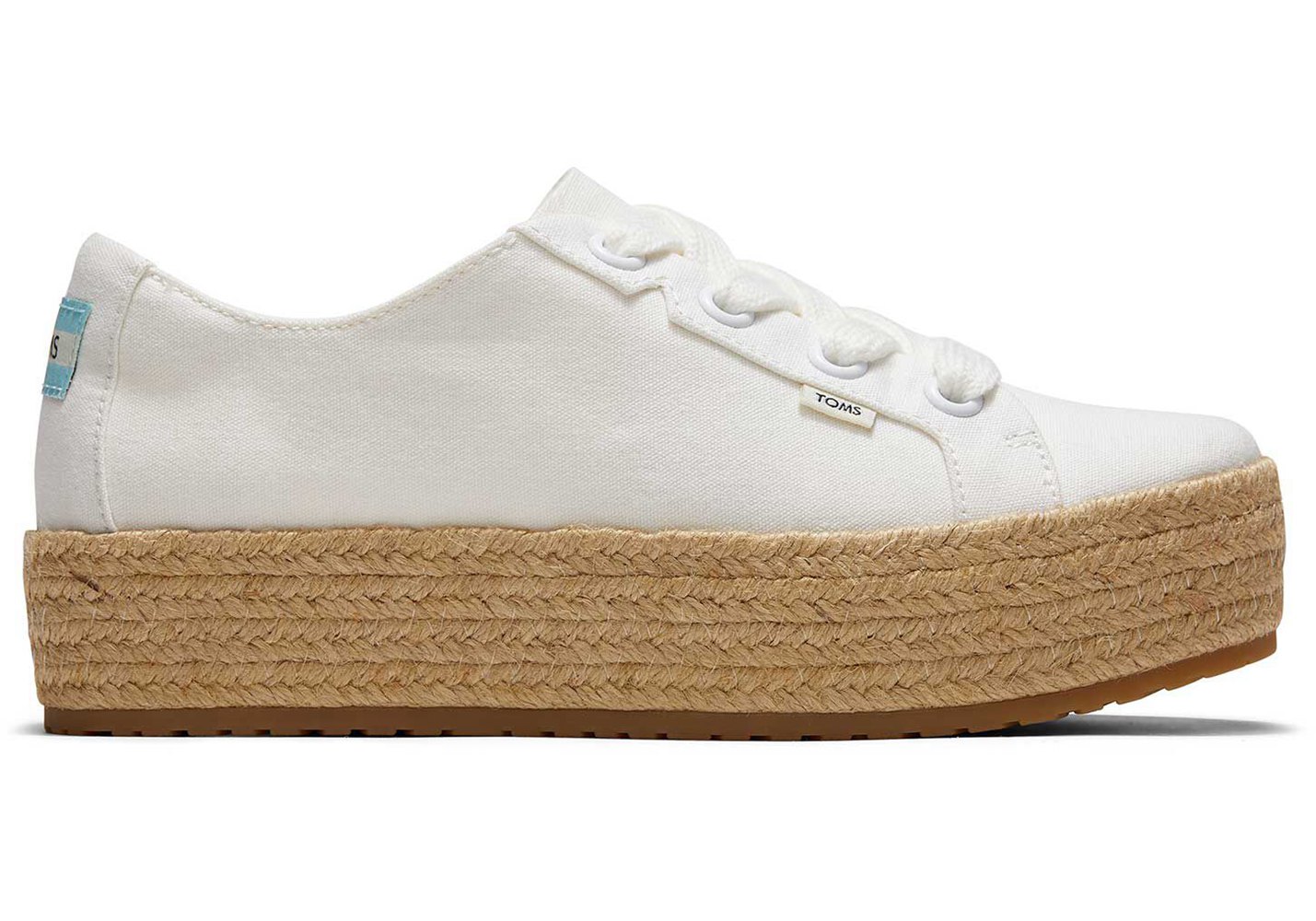 Toms Espadryle Damskie Białe - Cassiah Laceup - 47BHCOPSI